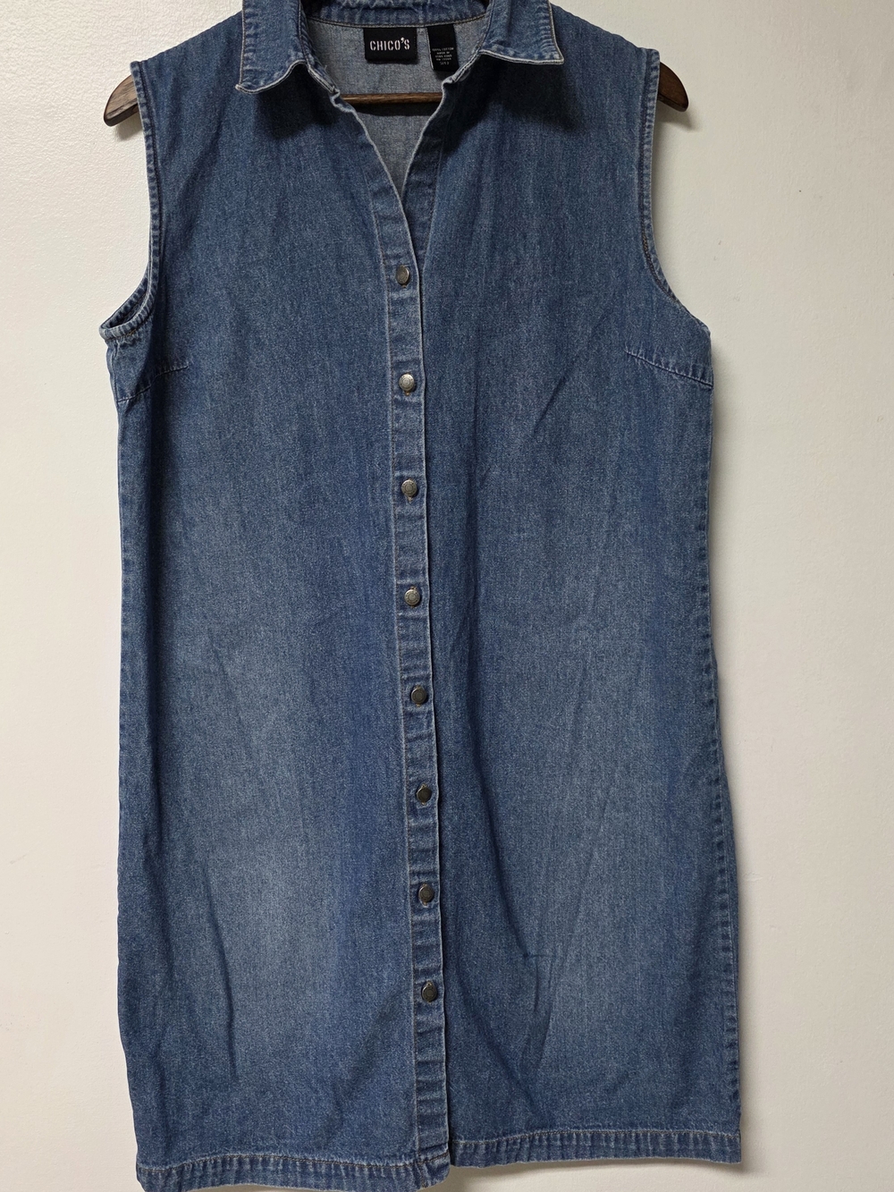 Chico's Sleeveless Button-Front Denim Dress For Women